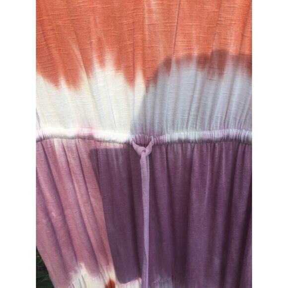 Knox Rose Tie-Dyed Sleeveless Maxi Dress M medium Purple Pink stripe boho beachy - Picture 7 of 14